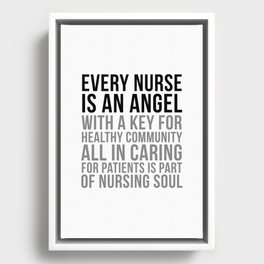 Every Nurse Is An Angel, Nurse Quotes, Nurse Wall Art, Nurse Gifts, Hospital Decor, Clinic Decor Framed Canvas