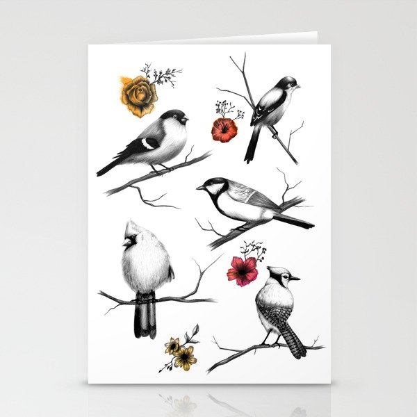 BIRDS & FLOWERS Stationery Cards