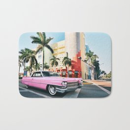 Pink Cadillac , Miami Beach Florida Bath Mat