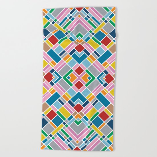 Map Outline 45 Repeat Beach Towel