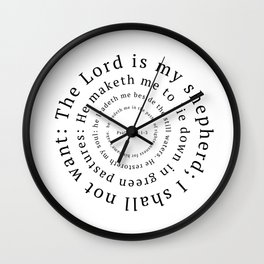 Psalms 23: The Lord is my shepherd Wall Clock