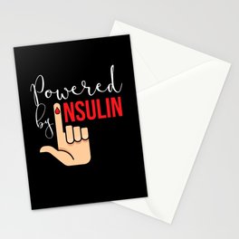 Powered By Insulin Insulin Diabetics Stationery Card