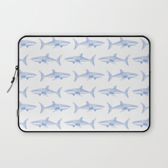 Blue Shark Pattern Laptop Sleeve
