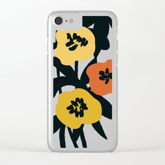 Midnight Flowers Clear iPhone Case
