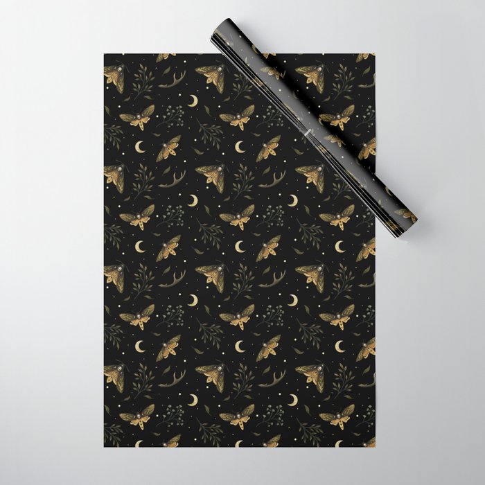 Death Head Moths Night Wrapping Paper