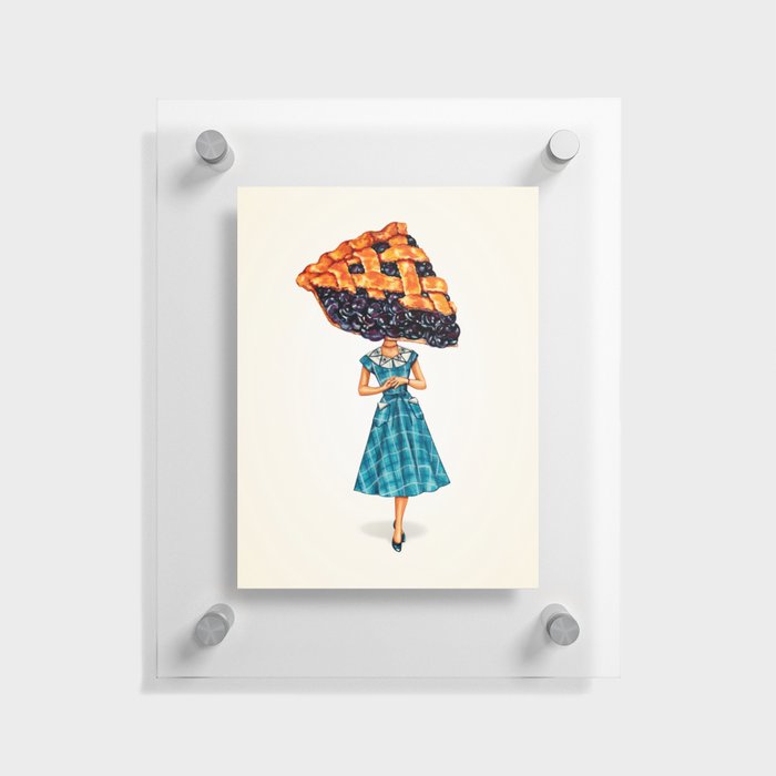 Cake Head Pin-Up: Blueberry Pie Floating Acrylic Print