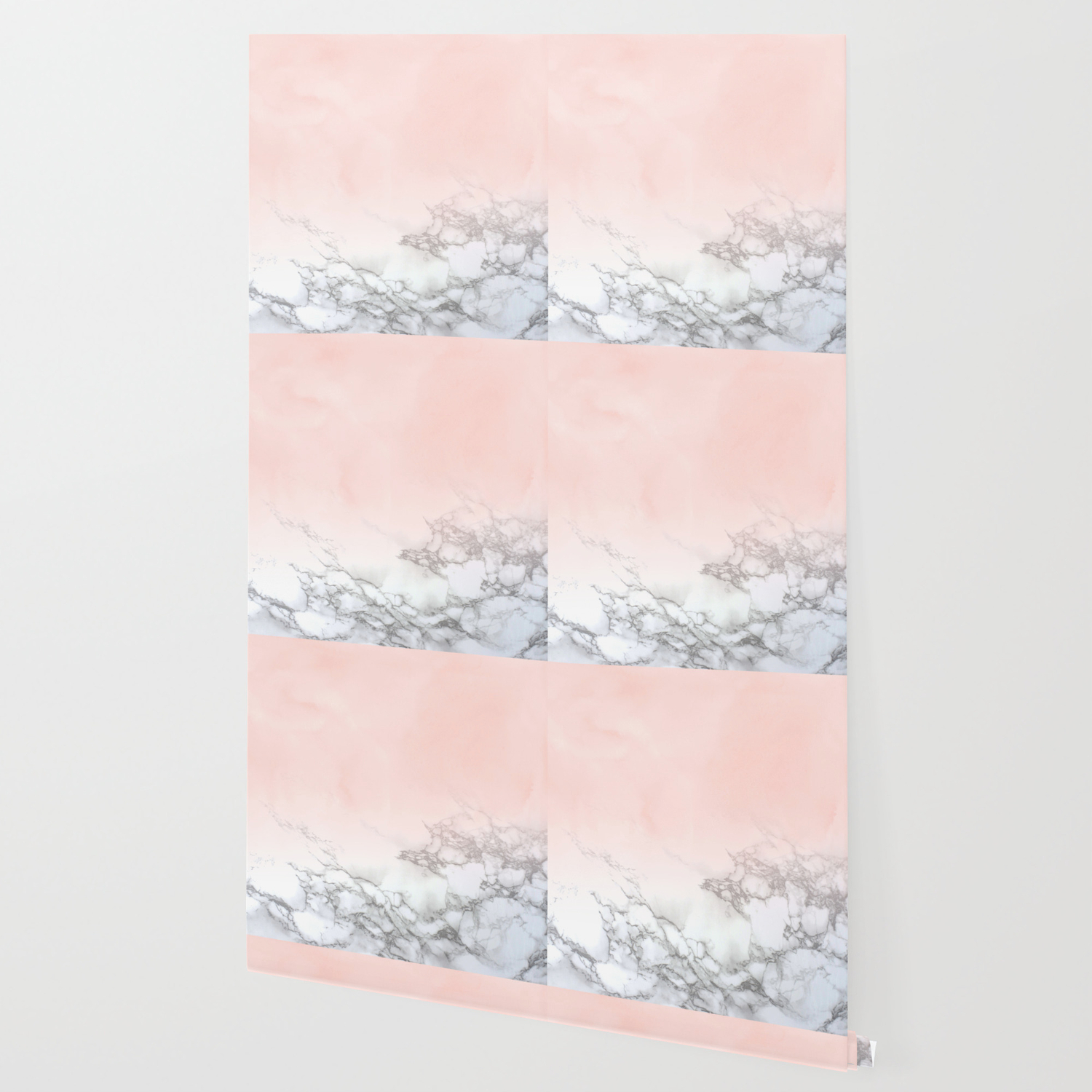 Rose Gold Pink Pastel Marble Luxe Fade Ii Wallpaper By