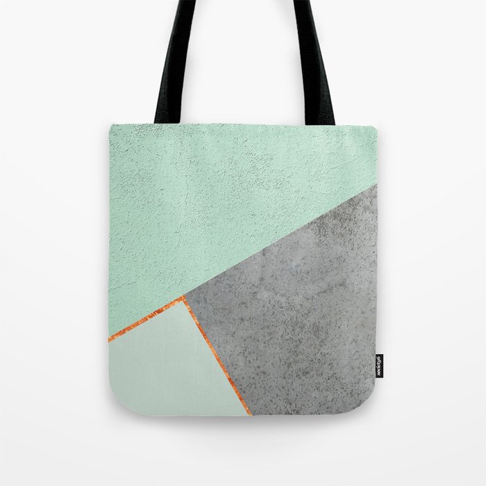 Mint Copper Gray Geometric Pattern Tote Bag By Marilenaxiari Society6 Mint Copper Gray Geometric Pattern Tote Bag