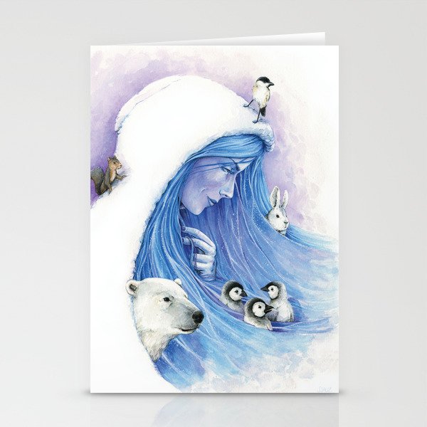 Lady Winter / Dame Hiver Stationery Cards