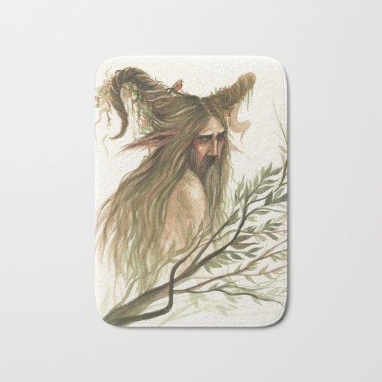 Leshy - woodland spirit Bath Mat