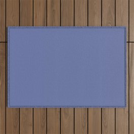 Gentian blue solid color modern abstract pattern Outdoor Rug