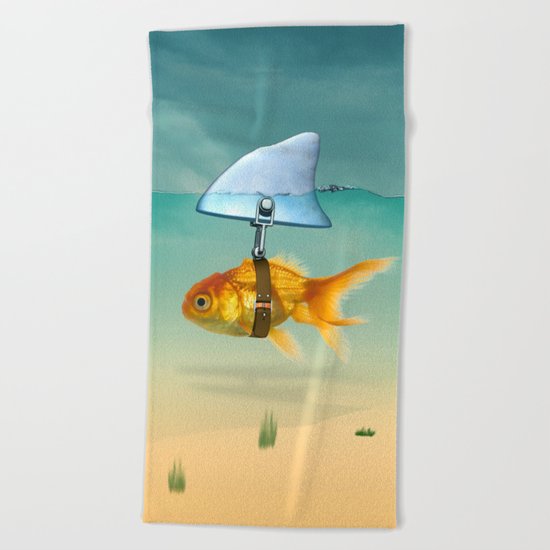 gold fish Beach Towel