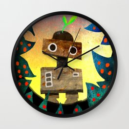 Robot in the Forest Wall Clock