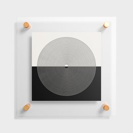 Circular Lines III Black & White Floating Acrylic Print