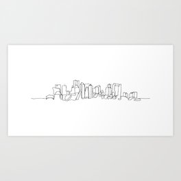 Boston Skyline Drawing Art Print