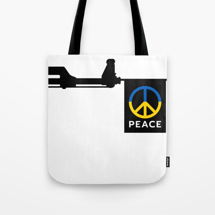 Peace sign at the end of the gun Tote Bag