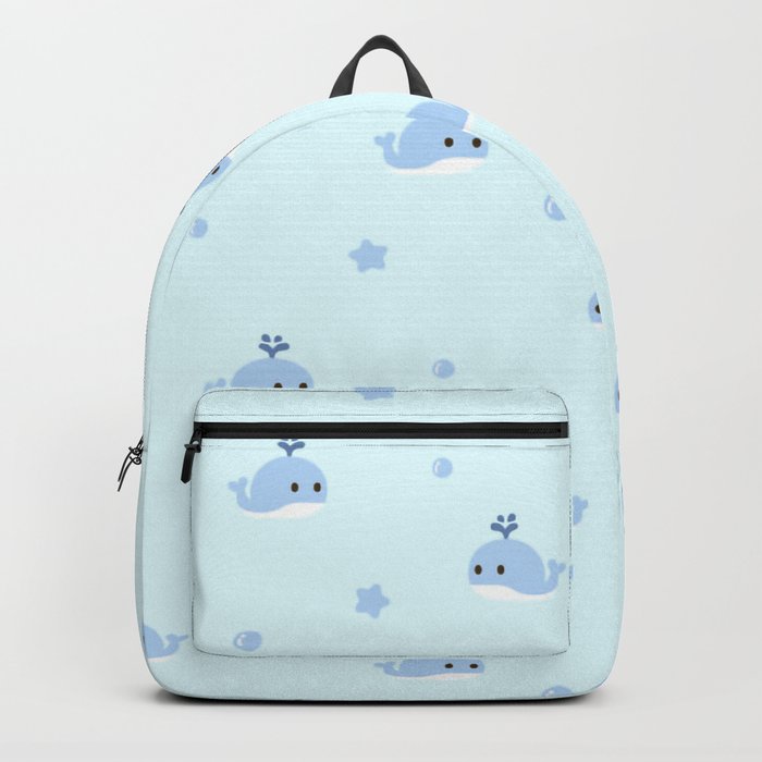 Cute Cartoon Blue Whale Pattern Backpack