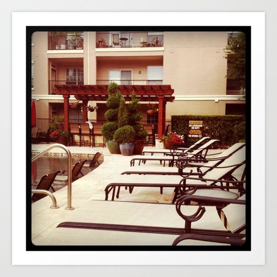 Houston Poolside Art Print
