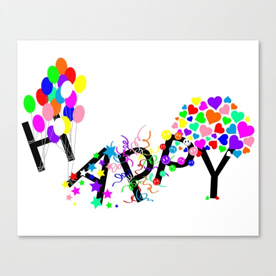 Just Happy Canvas Print