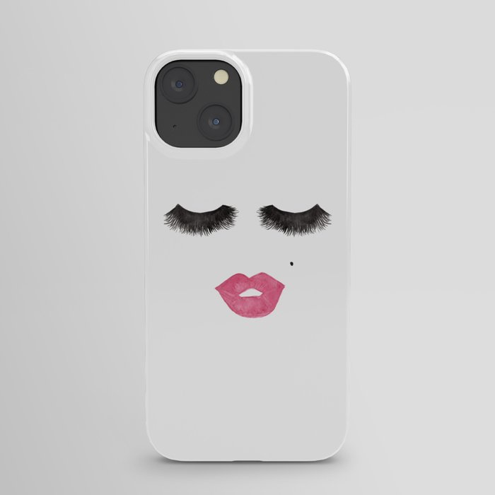 Glam Lips and Lashes Watercolor iPhone Case