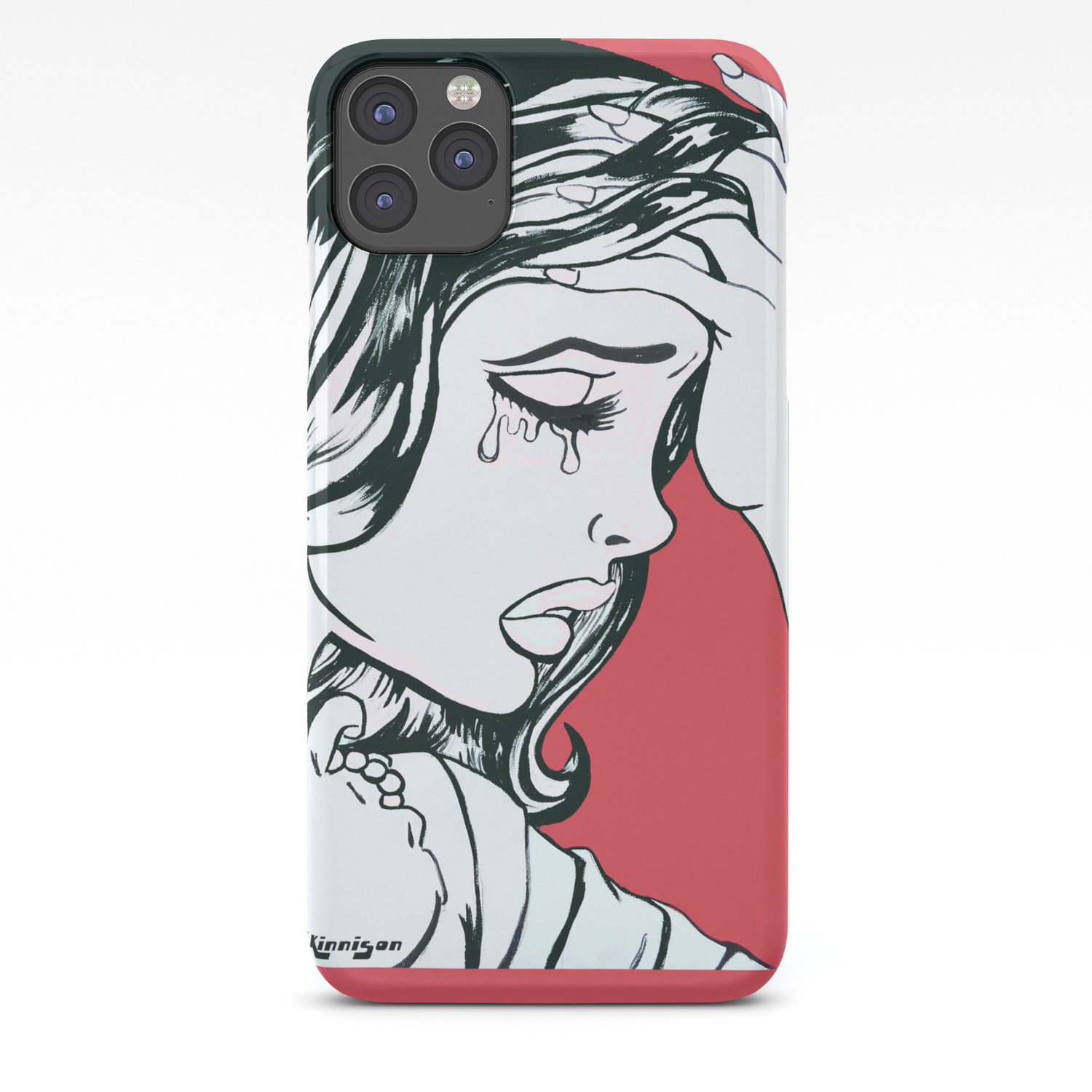 Crying Red Vintage Comic Book Painting Iphone Case By Sunnybunny