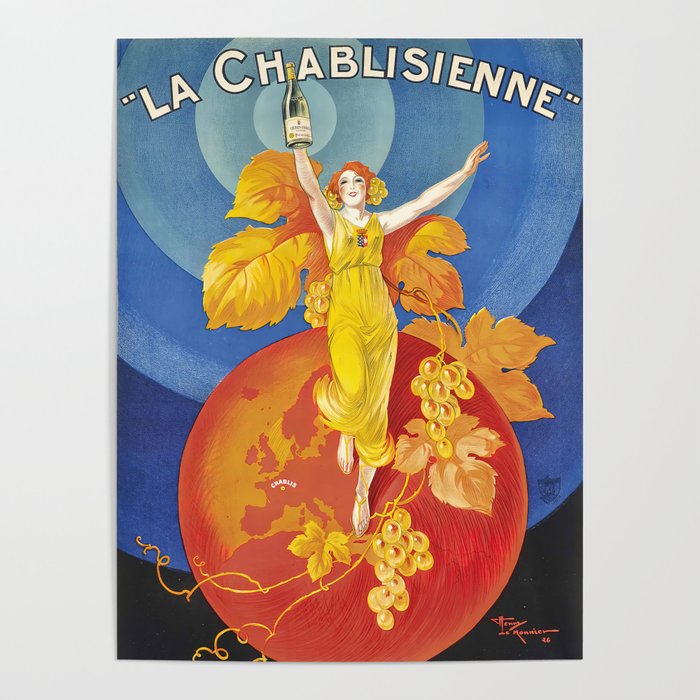 Vintage French Poster Ad - Henry le Monnier - "La Chablisienne" 1926 Poster