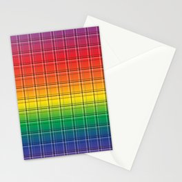 65 MCMLXV LGBT Rainbow Ombre Plaid Pattern Stationery Card