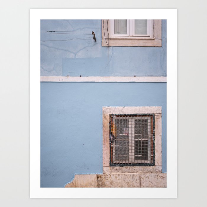 Sky Blue Wall And Windows Art Print