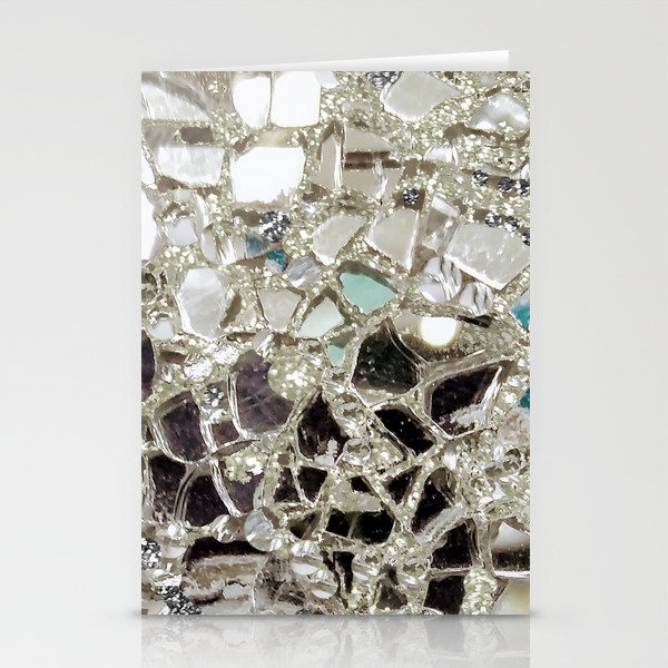 An Explosion of Silver Glitter, Glass and Mirror Stationery Cards by Crazy Craft Lady | Society6