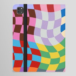 colorful wavy checkerboard iPad Folio Case