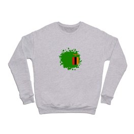 Zambia Flag Blob Design Crewneck Sweatshirt