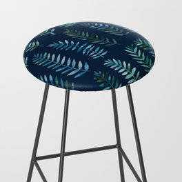 Close to Nature I Leaves Botanical Watercolor Pattern Bar Stool