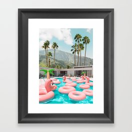 Flamingo Pool Party Framed Art Print