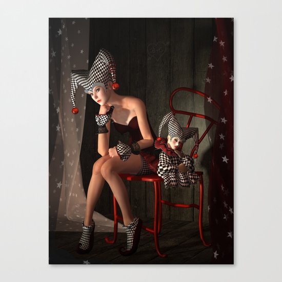 Clowns backstage Canvas Print
