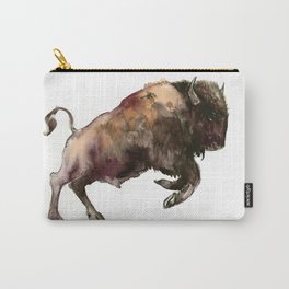Bison, Bull, animal woodland, bison art, wildlife design Carry-All Pouch