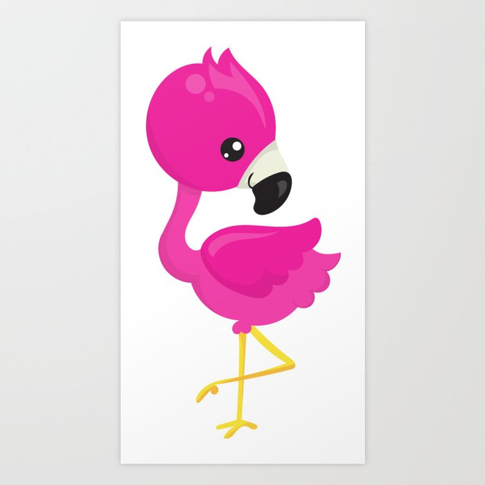 Baby Flamingo Cute Flamingo Pink Flamingo Art Print By Sitnica