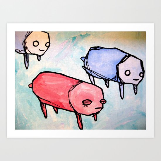 herd of pups Art Print