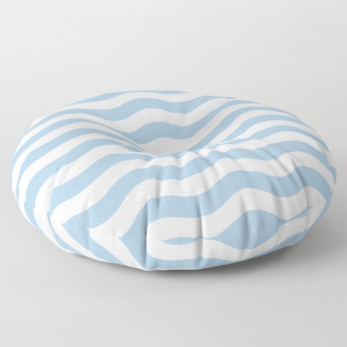 Wavy Stripes Patten Light Blue Floor Pillow