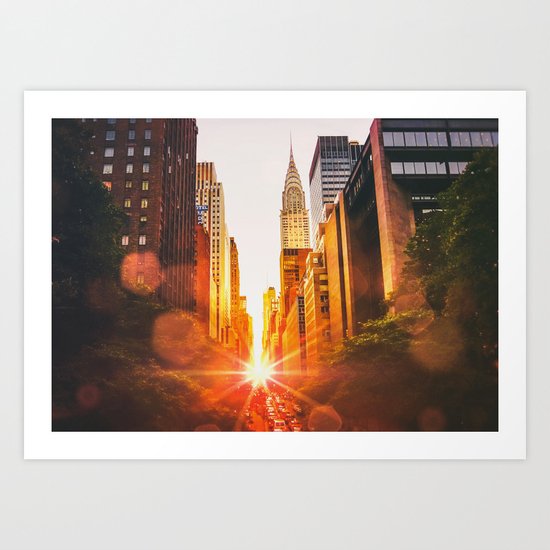 NYC Skyline Sunset Art Print