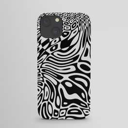 Black  and white psychedelic optical illusion iPhone Case