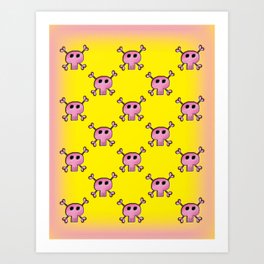 Pink Lemonade Punk Skulls Art Print