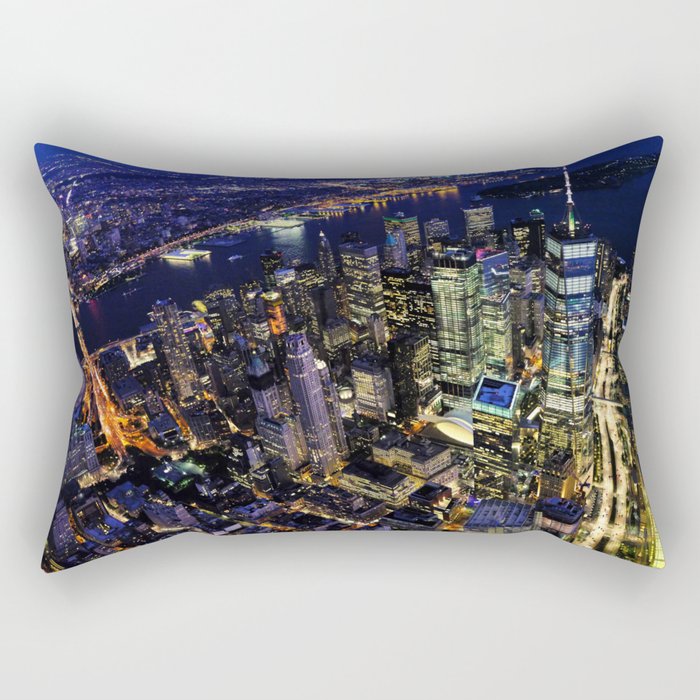 New York City, Manhattan, USA night cityscape Rectangular Pillow