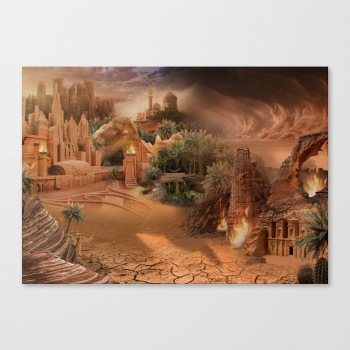 Desert paradise on the edge of Hell - Sandstorm Canvas Print