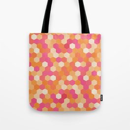 Warm Pink Abstract Honeycomb Pattern Tote Bag