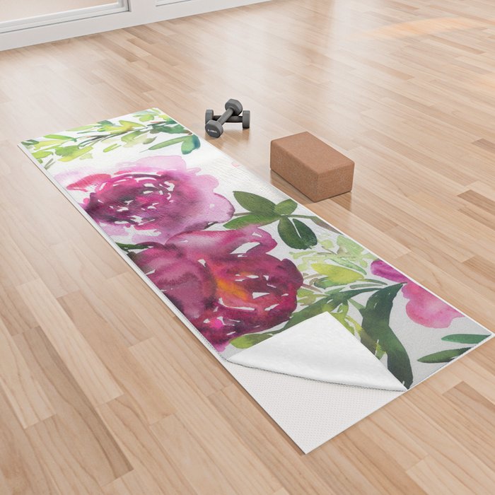 the pink flowers N.o 5 Yoga Towel