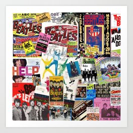 British Rock and Roll Invasion Fab Four Vintage Concert Rock and Roll Photography / Photographs Collage Art Print