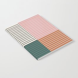 Color Block Line Abstract V Notebook | Stripes, Graphicdesign, Midcentury, Mid Century, Bohemian, Abstract, Modern, Colorful, Geometric, Boho 