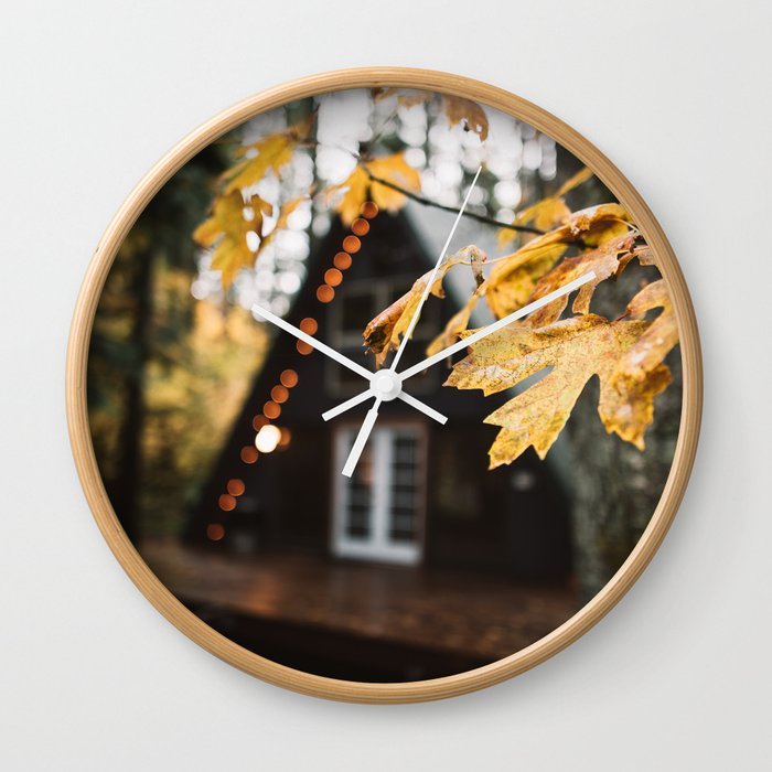 A-Frame Cabin in the Woods Wall Clock