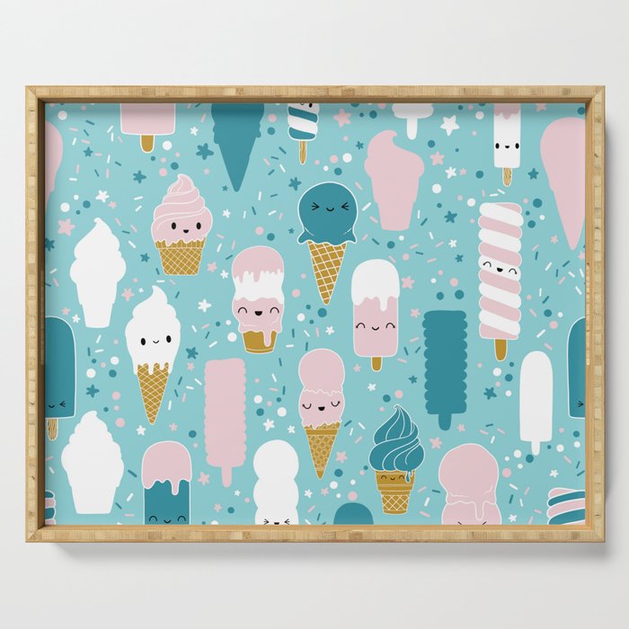 Kawaii Blue Pink Popsicles Serving Tray