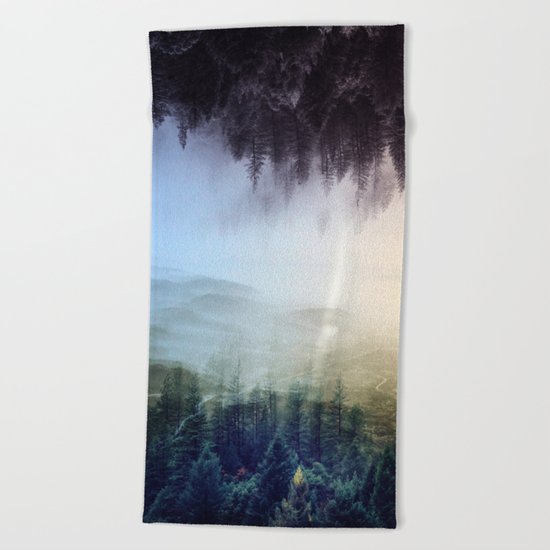 flipped forest Beach Towel